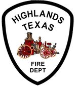 A patch logo for the Highlands Texas Fire Dept.