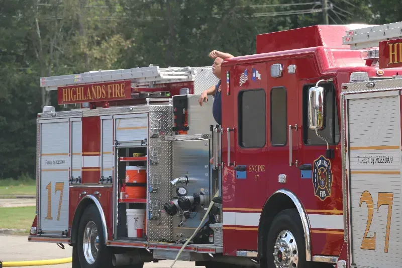 A Highlands fire truck with the number 27 on it