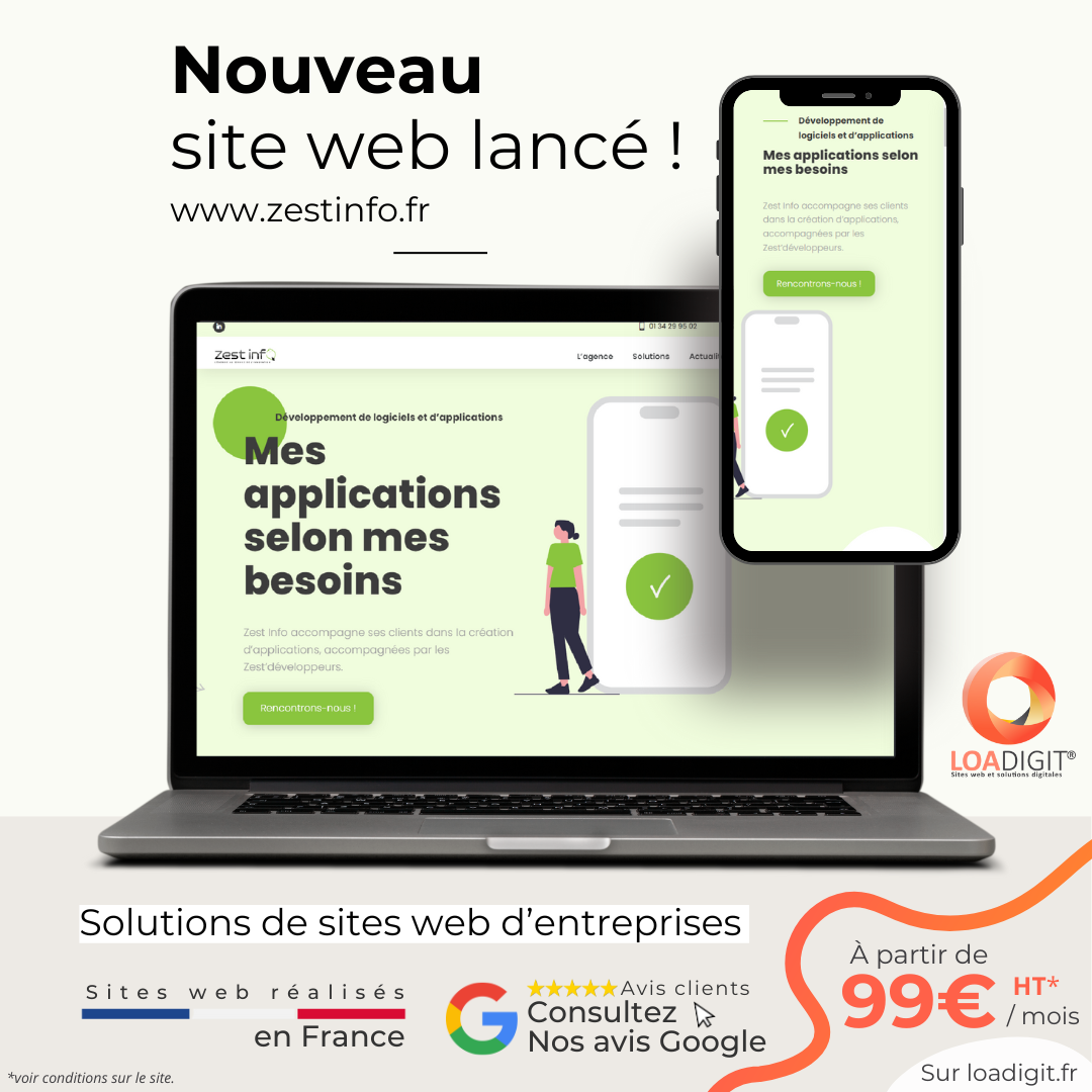 Site web lancé - Client Zestinfo