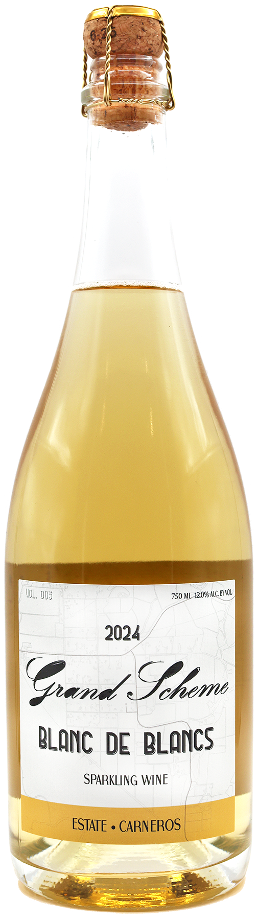 2023 Estate Carneros Pinot Noir wine with a white label on a white background.