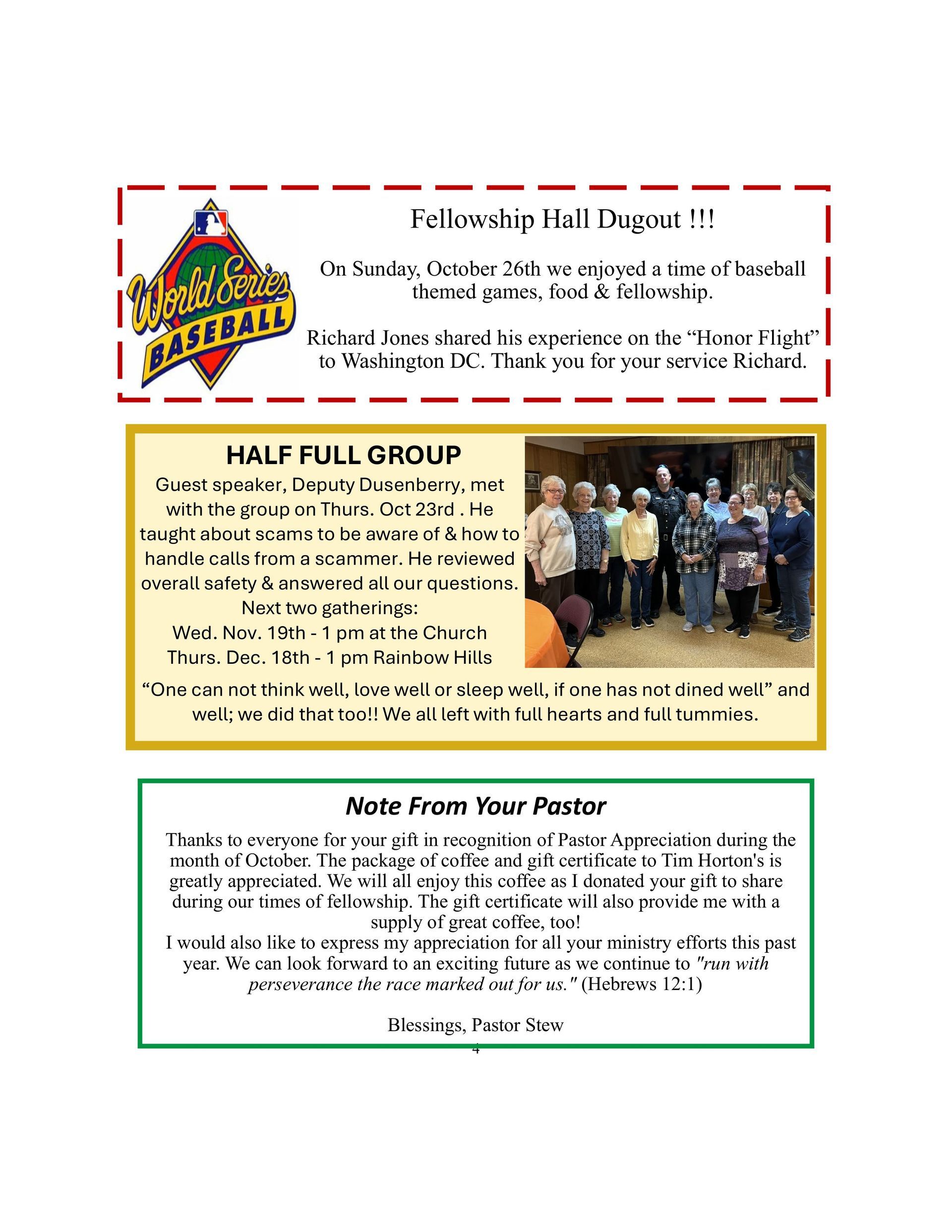 Tailgate Party lunch flyer with group photo of people, and a medical illustration.