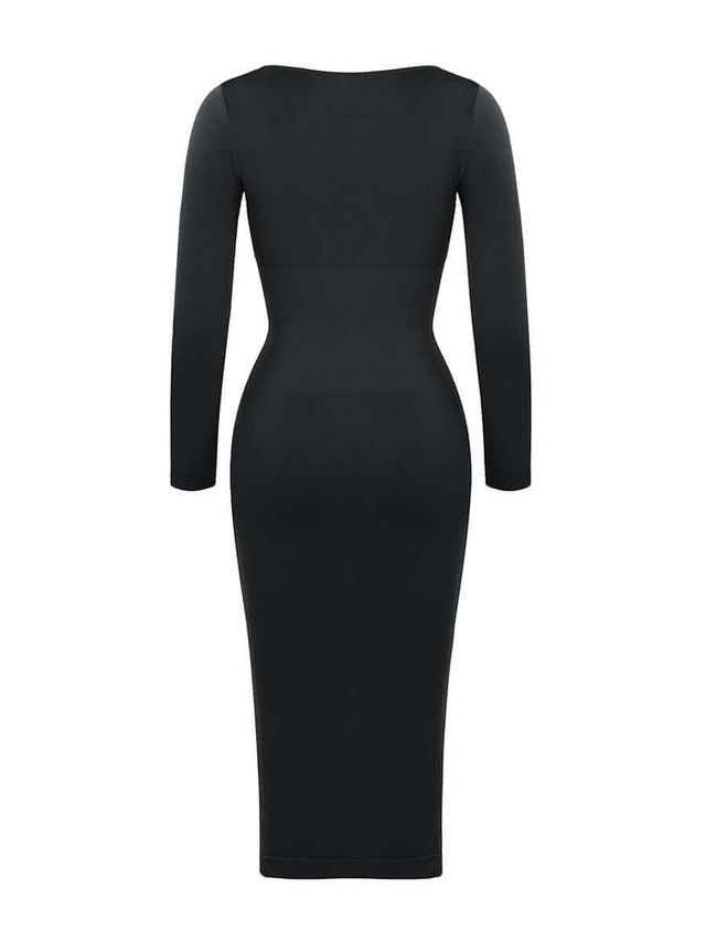 Seamless Square Neck Long Sleeve Shaper Dress