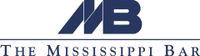 The logo for the mississippi bar is blue and white