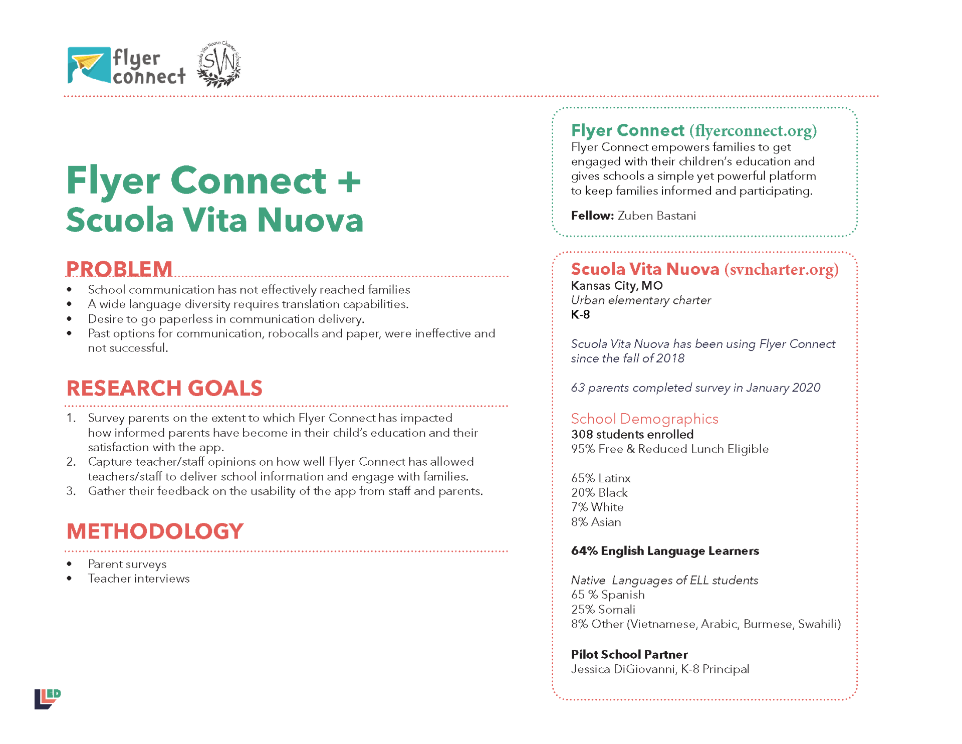 A white paper with flyer connect + scuola vita nuova written on it