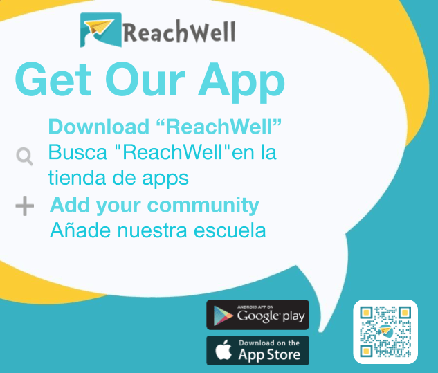 An advertisement for the reachwell app shows how to download it
