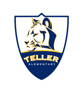 A logo for teller elementary school with a tiger on it