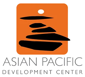 A logo for the asian pacific development center
