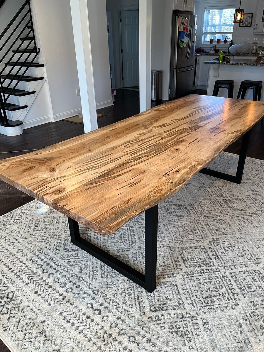 Ambrosia Maple Wood Table with Live Edge