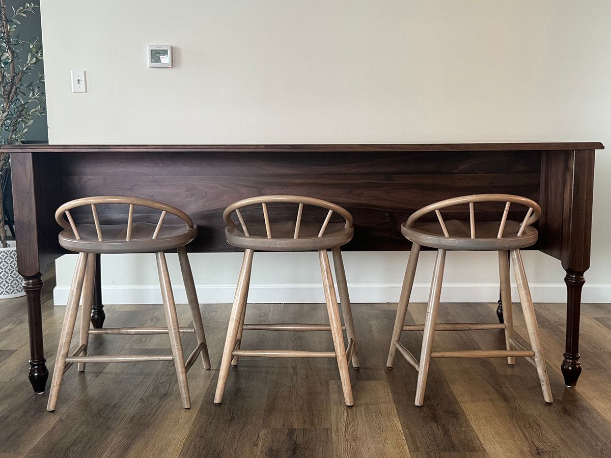 Walnut Kitchen Island with Seating