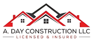 The logo for a day construction llc is licensed and insured.