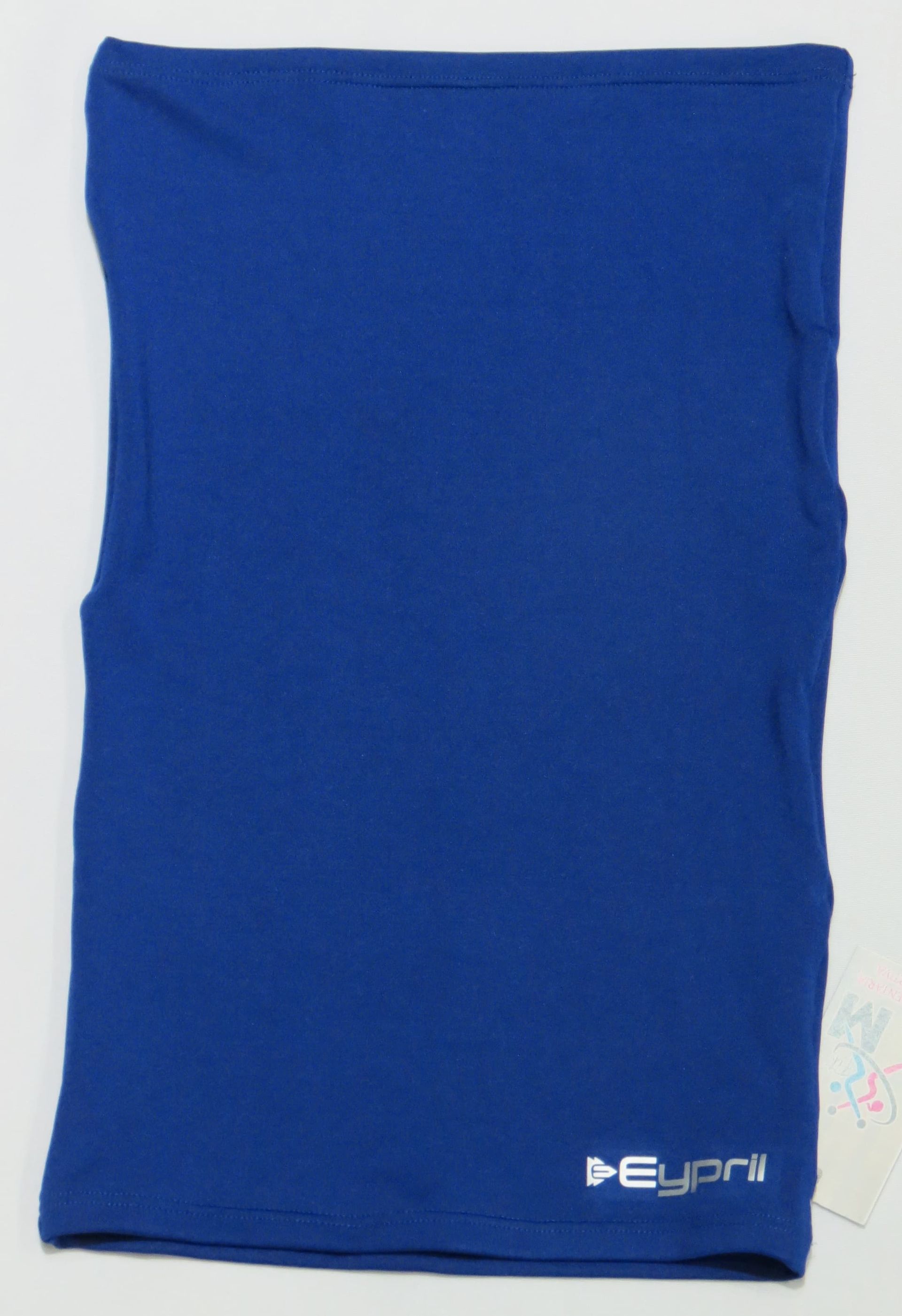 Polaina de cuello azul con el logotipo 