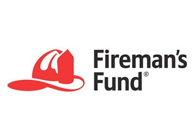 Fireman's Fund logo: red firefighter's helmet next to the words
