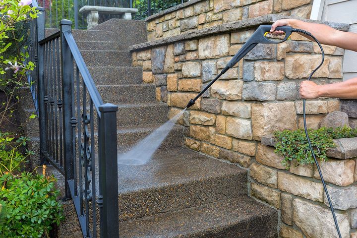 Cleaning Stairs With Pressure Washer