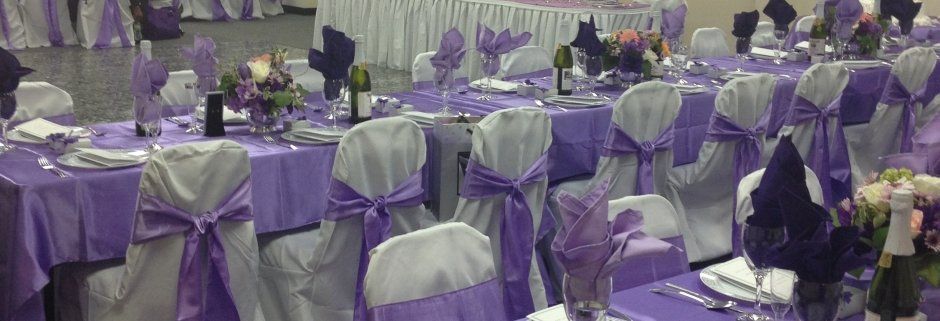 Purple theme tables and chairs