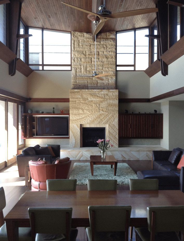 Living Room with Fireplace — Innovative Design in Salamander Bay, NSW