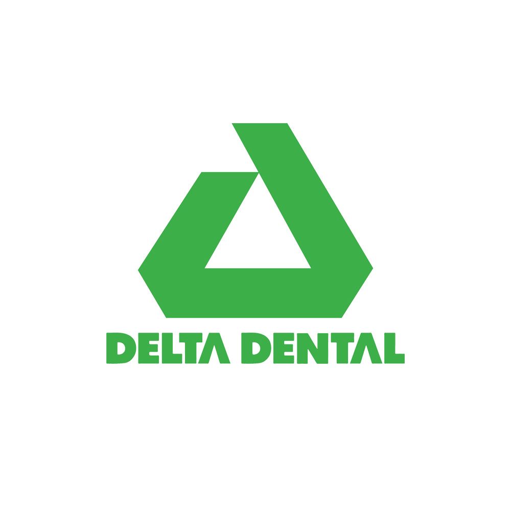 A green delta dental logo on a white background.