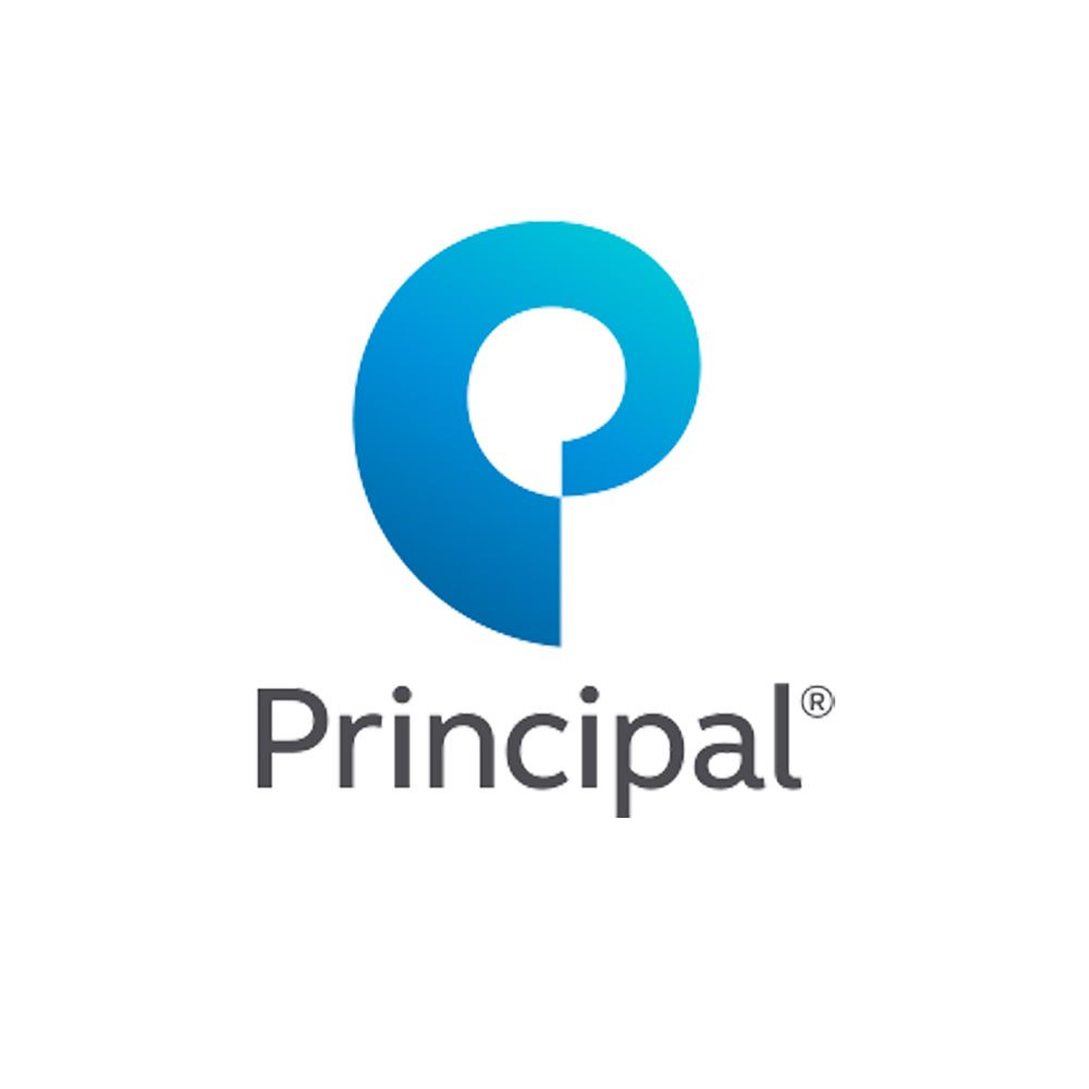 The principal logo is a blue circle with the letter p in the middle.