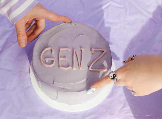 Closeup of a Gen Z cake