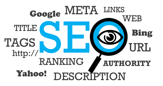 illustration of SEO-related words