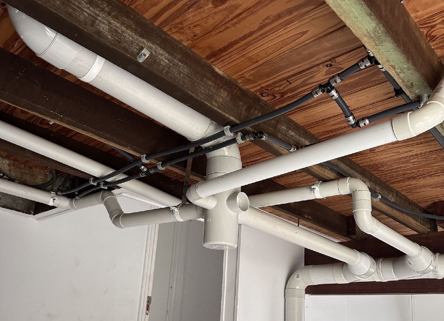 Ceiling Plumbing Pipes Installed 