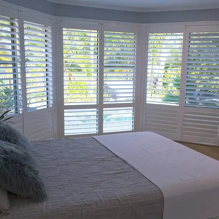 a room with composite shutter blinds