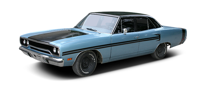 blue plymouth sedan | Ten-Four Auto