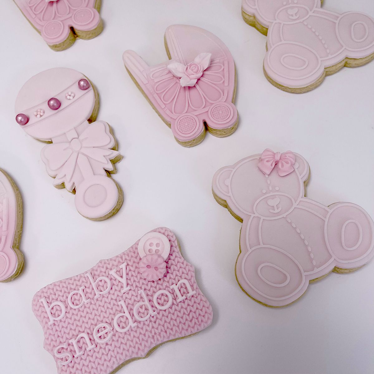Girl Baby shower biscuits Cheshire