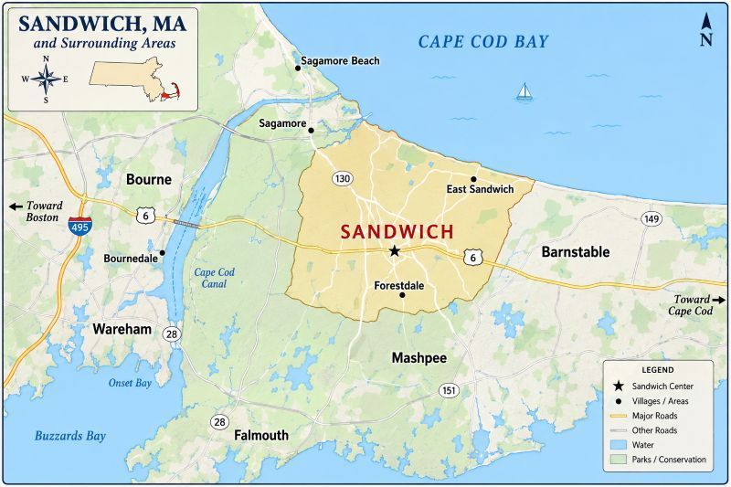 Map of Sandwich MA