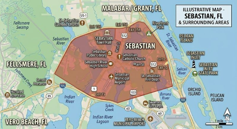 map of Merritt Island FL