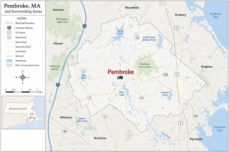 The Map Of Pembroke MA