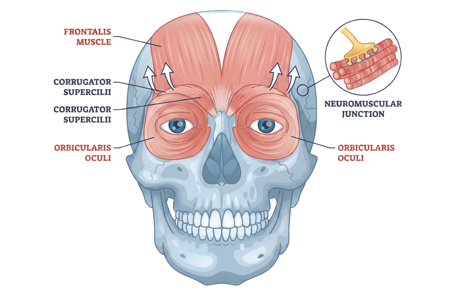 Illustration for horizontal forehead lines botox
