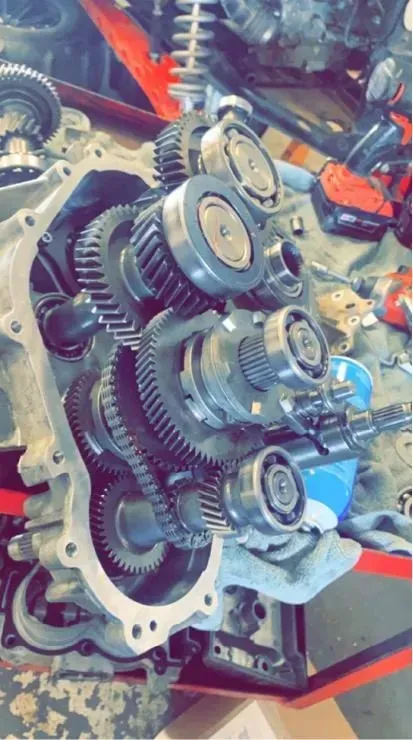 A bunch of gears are stacked on top of each other