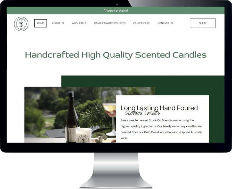 Drunk On Scent - Handpoured Soy Candles ECommerce Website Design