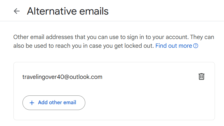 Alternative email once verified