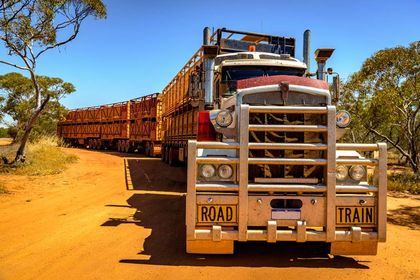 red semi truck