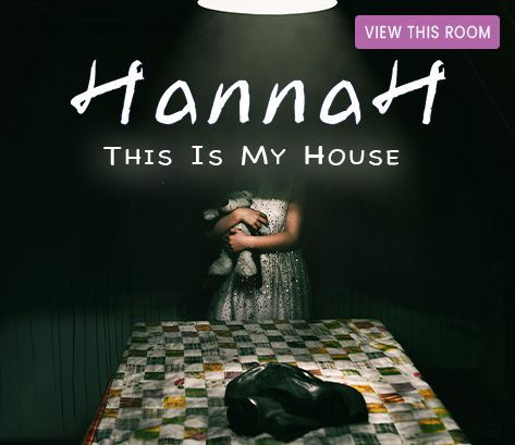 Een poster voor de escape room genaamd Hannah in Villa BreTil 