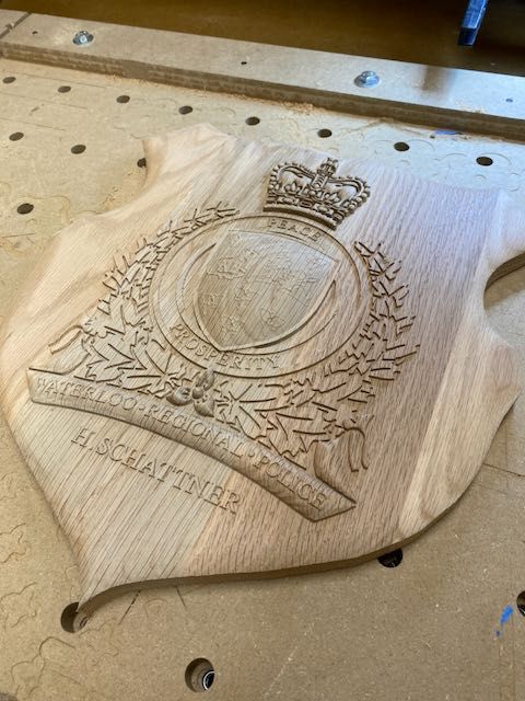 Oak custom 3D carving WRP shield