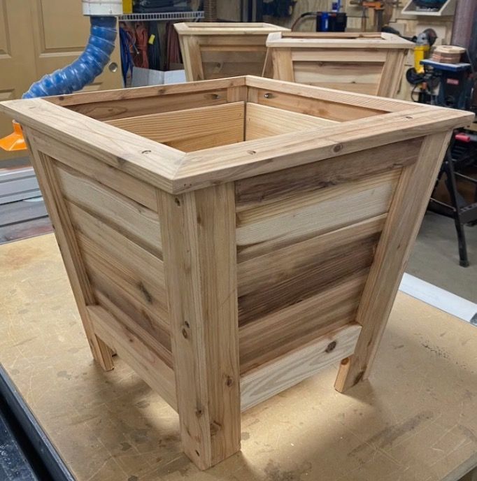 custom Cedar Deck planters