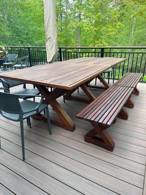 ipe picnic table deck set