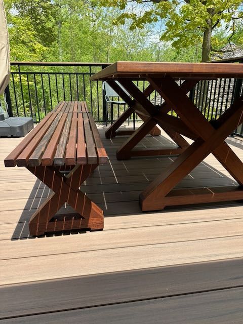 ipe picnic table deck set