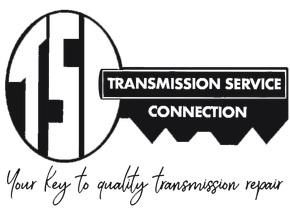 A black and white logo for transmission service connection