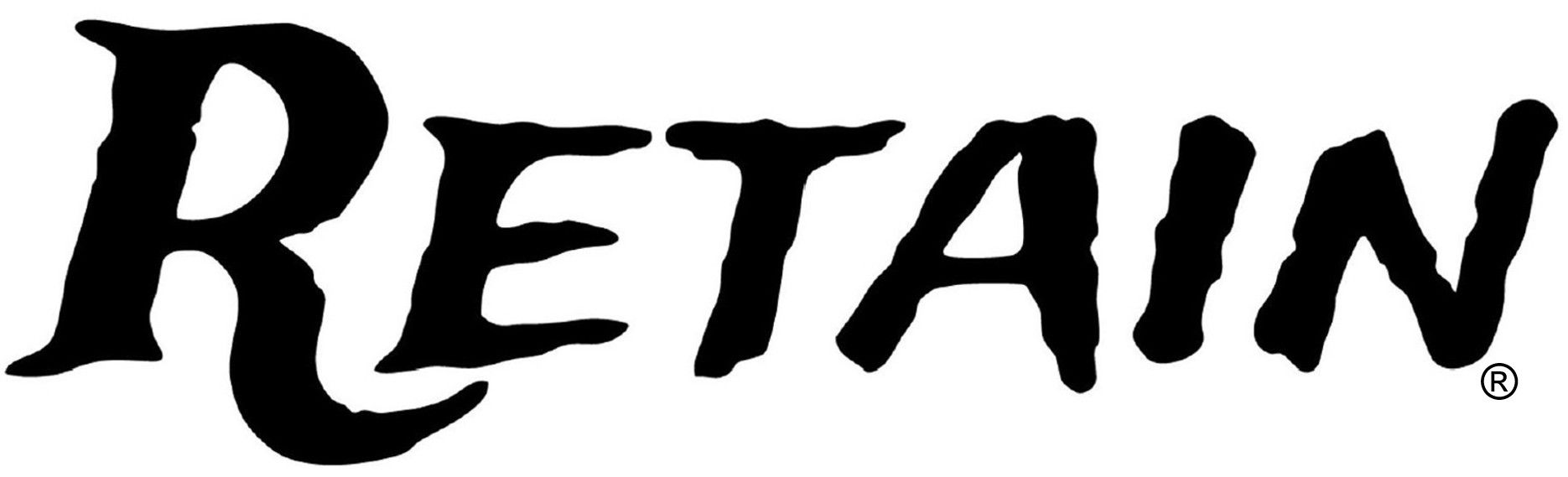 The word "RETAIN" in a bold, cursive style, black font.