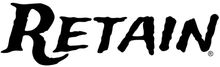 The word "RETAIN" in a bold, cursive style, black font.