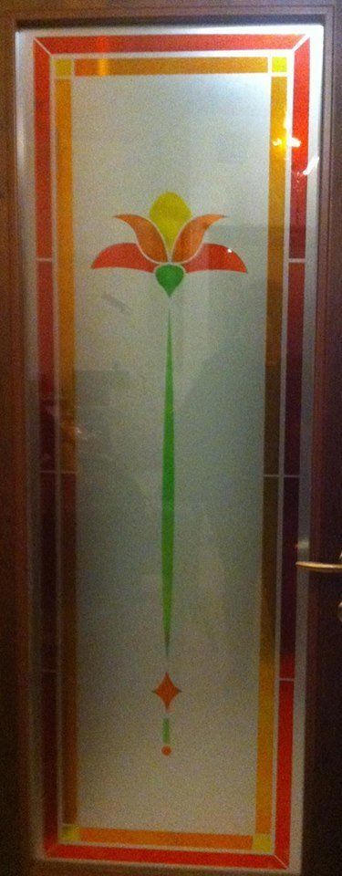 vetro decorato per porta da interni