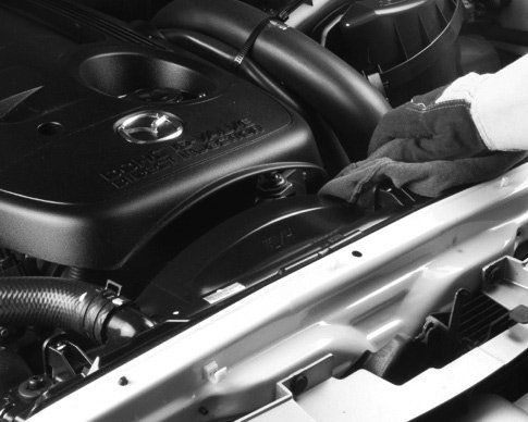 close up of car engine