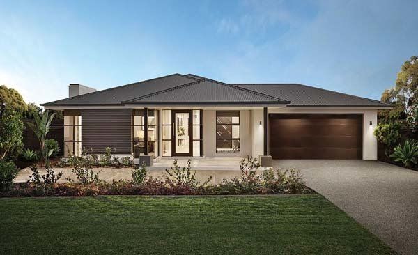 house with new garage door