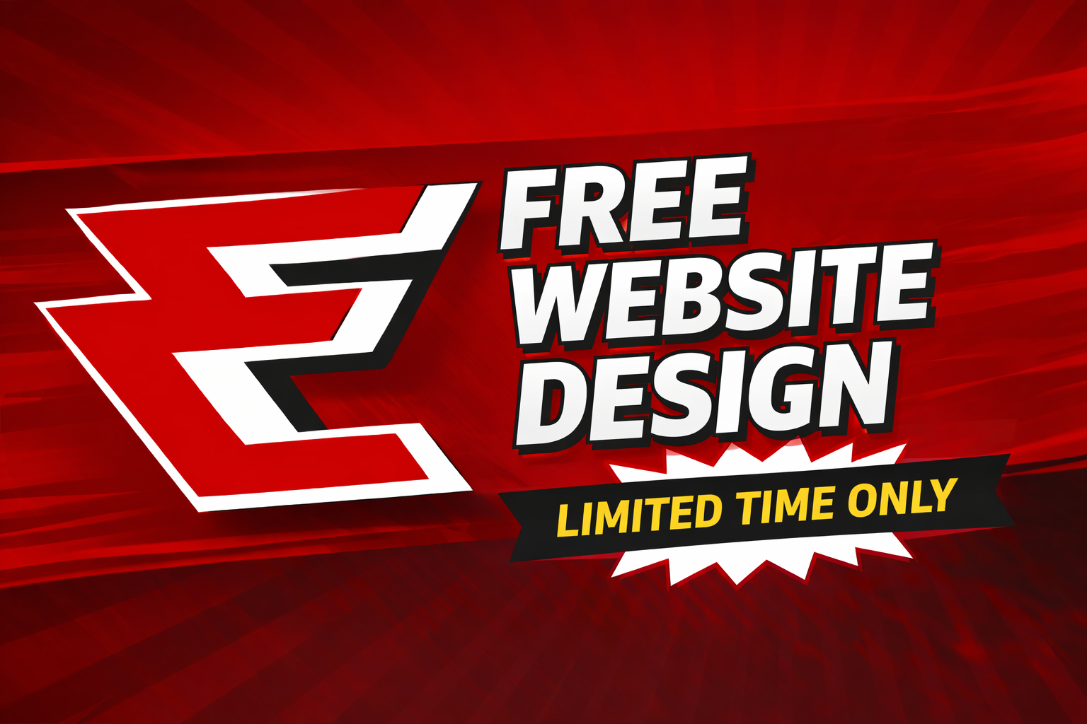 Red graphic promoting