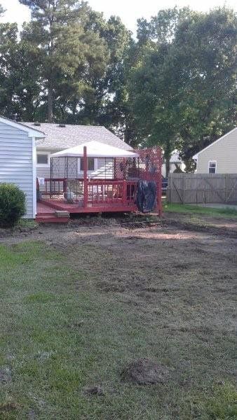 Cantrell Patio Before  — Chesapeake, VA — Brooks Landscaping, Inc.