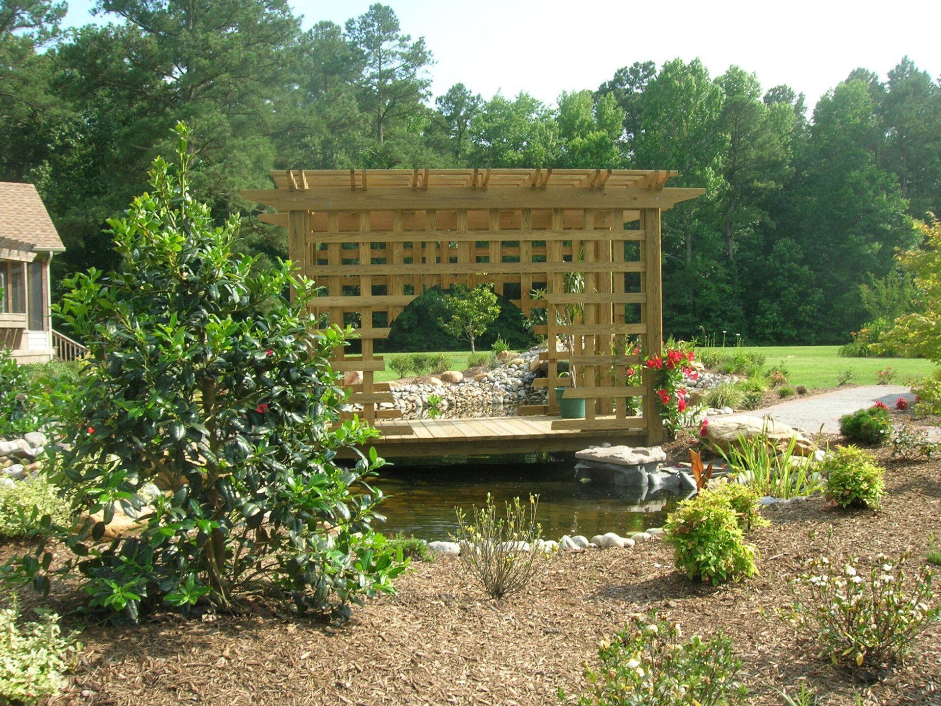 Risse Pond with Pergola — Chesapeake, VA — Brooks Landscaping, Inc.