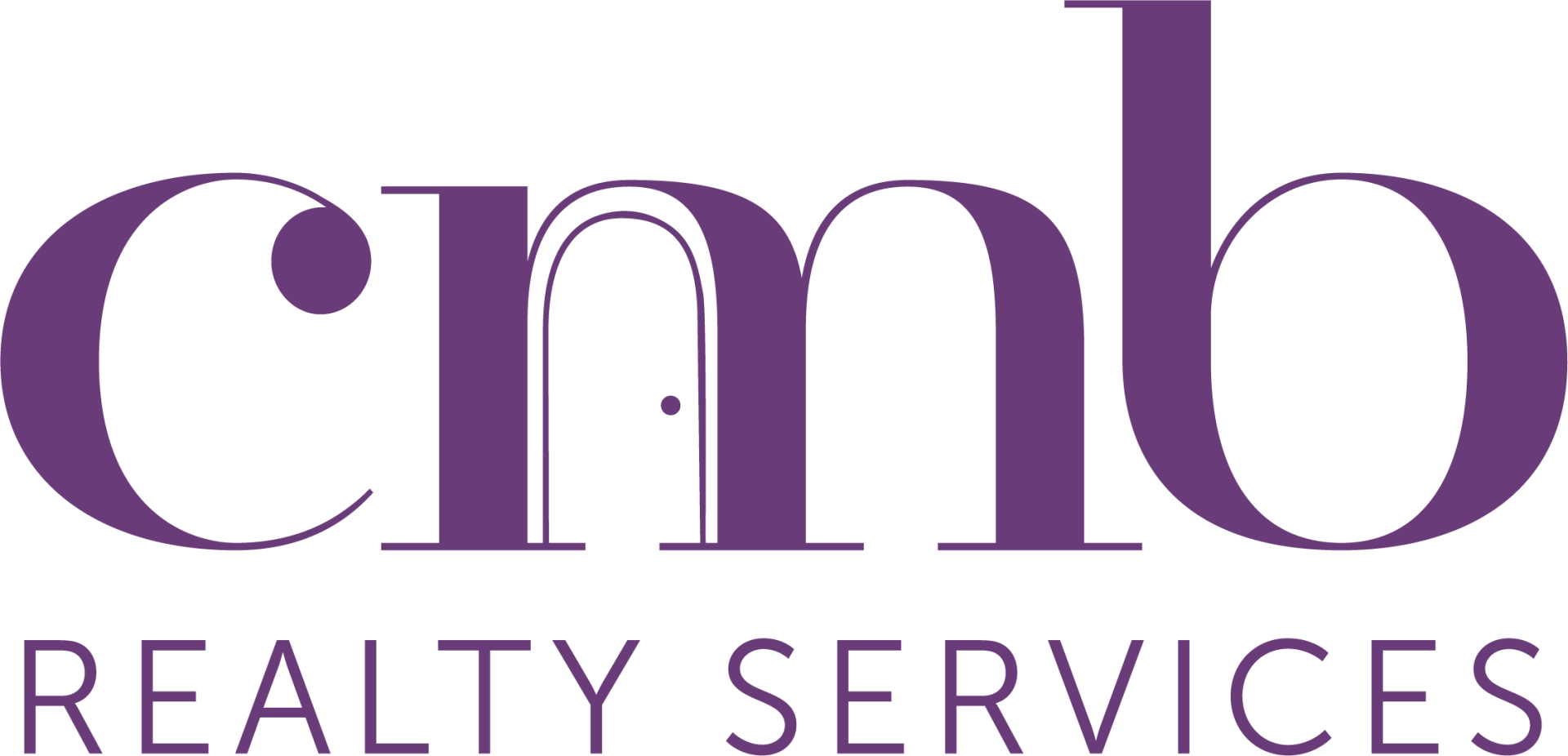 Purple logo for CNMB Realty Services featuring a stylized doorway arch integrated into the letter 'n'.